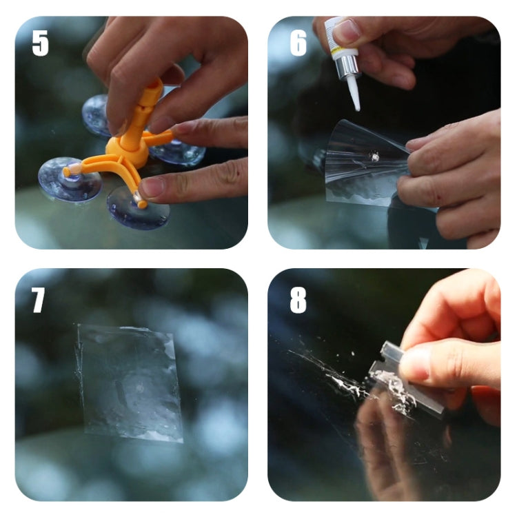 Professional Windscreen Repair Tool Paintless Dent Removal Car Window Windshield Repair Kit Chip Crack Auto Glass(Yellow) by buy2fix