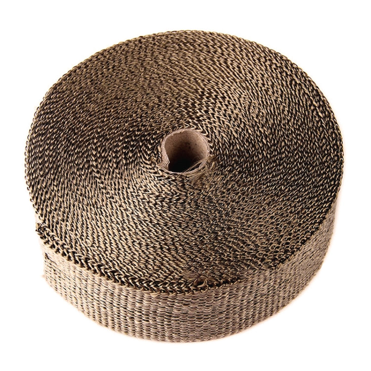 15m Titanium Gold Exhaust Wrap Auto Motor Exhaust Heat Shield Wrap Heat Resistant Wrap - Exhaust Pipes by buy2fix | Online Shopping UK | buy2fix