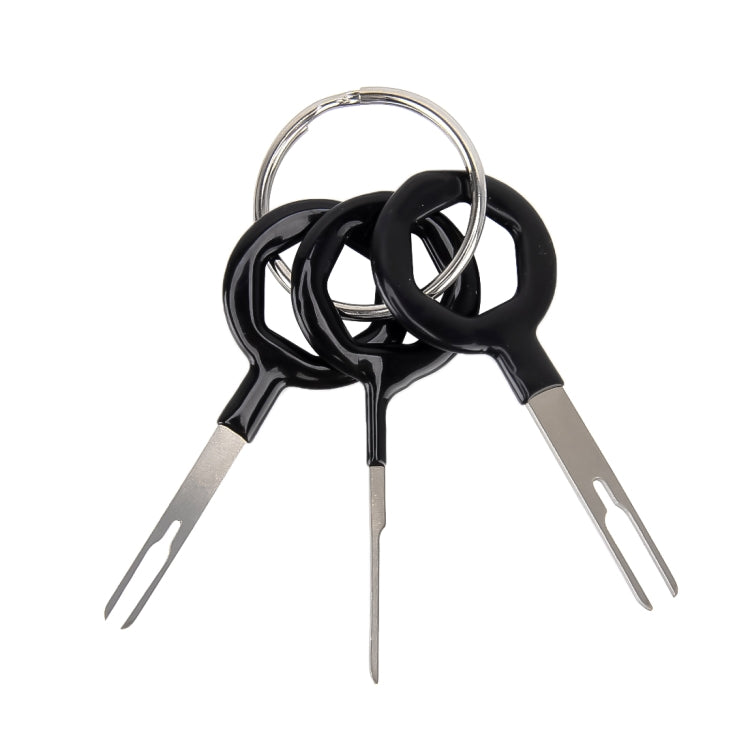 3 PCS Auto Car Rubberized Plug Circuit Board Wire Harness Terminal Extraction Pick Connector Crimp Pin Back Needle Remove Tool (Black) - Booster Cable & Clip by buy2fix | Online Shopping UK | buy2fix