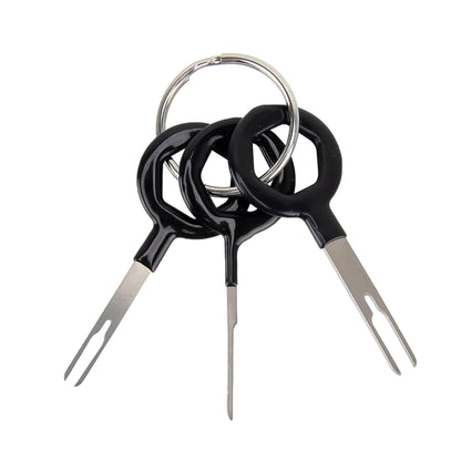 3 PCS Auto Car Rubberized Plug Circuit Board Wire Harness Terminal Extraction Pick Connector Crimp Pin Back Needle Remove Tool (Black) - Booster Cable & Clip by buy2fix | Online Shopping UK | buy2fix