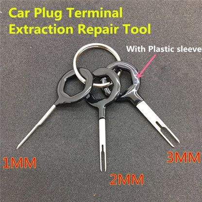 3 PCS Auto Car Rubberized Plug Circuit Board Wire Harness Terminal Extraction Pick Connector Crimp Pin Back Needle Remove Tool (Black) - Booster Cable & Clip by buy2fix | Online Shopping UK | buy2fix