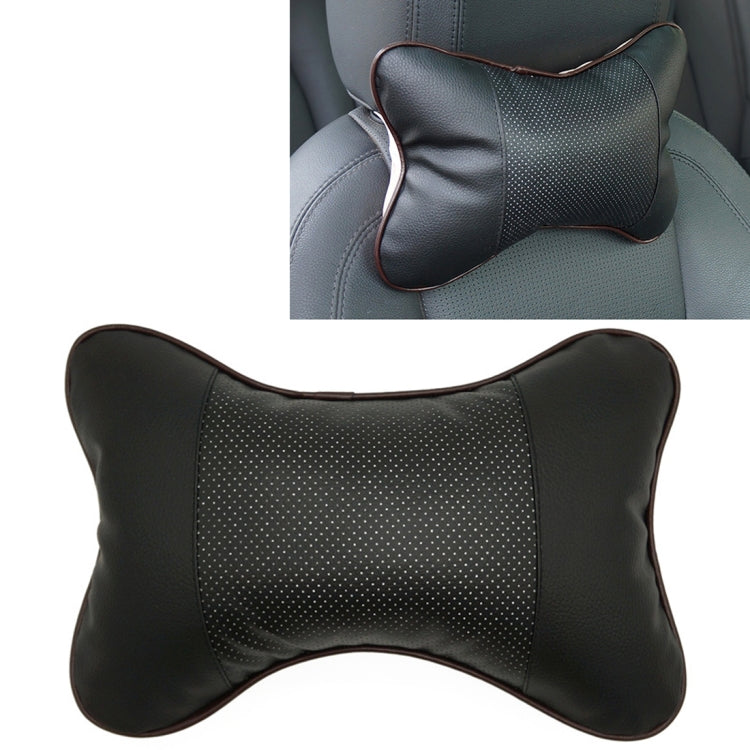 Four Seasons Breathable Leather Surface Car Neck Pillow Head Pillow(Black) by buy2fix