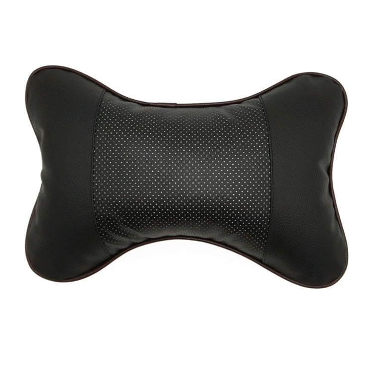 Four Seasons Breathable Leather Surface Car Neck Pillow Head Pillow(Black) by buy2fix