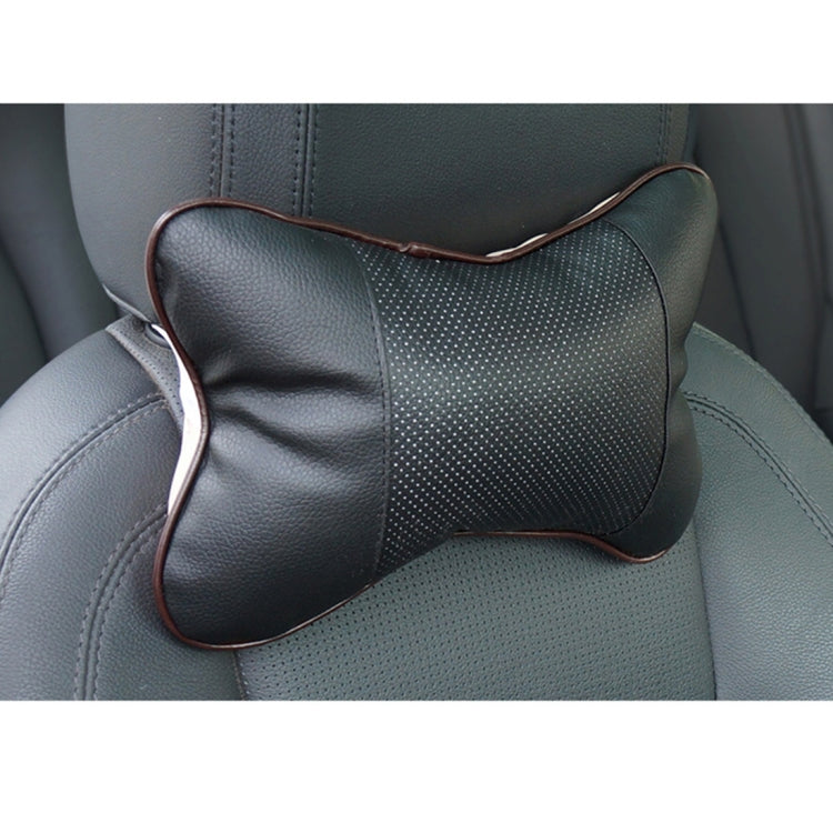 Four Seasons Breathable Leather Surface Car Neck Pillow Head Pillow(Black) by buy2fix