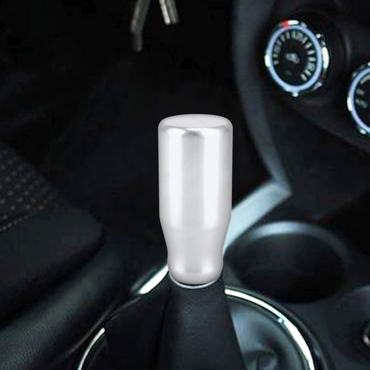 Universal Car Modified Gear Shift Knob Solid Color Smooth Auto Transmission Shift Lever Knob with Three Rubber Covers(Silver) by buy2fix