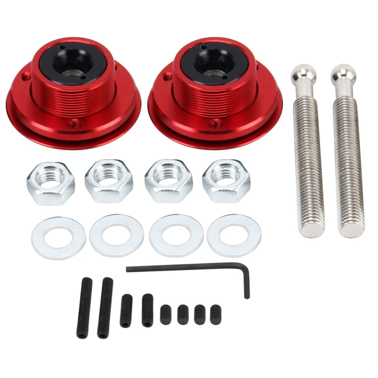 2 PCS Racing Car Cover Lock Aluminum Alloy Car Modification Oil Cap Modified Engine Cover Lock Racing Front Cover Lock(Red) - Locks & Hasps by buy2fix | Online Shopping UK | buy2fix