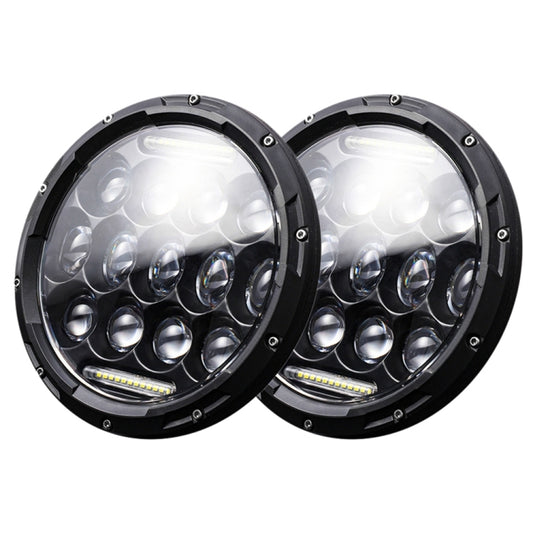2 PCS 7 inch DC10-48V 36W 6000K Harley Motorcycle Headlight with 12 SMD-5630-LED Lamps and 12 Crystal Lamp Beads(White Light) - Work Lights by buy2fix | Online Shopping UK | buy2fix