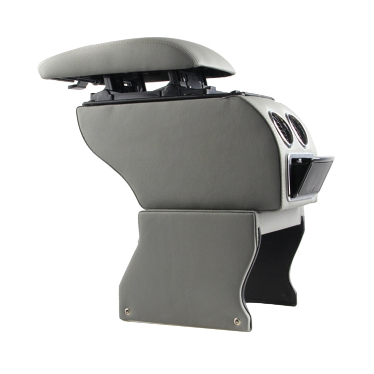 Car ABS Leather Wrapped Armrest Box with Fast Charge USB Holes and Cables for Tiguan(Grey) by buy2fix