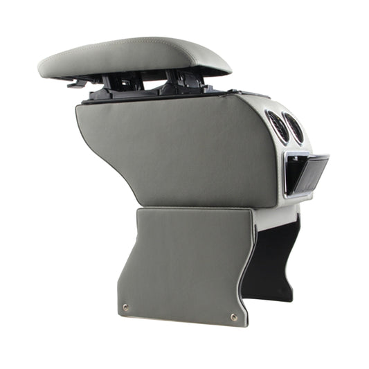 Car ABS Leather Wrapped Armrest Box with Fast Charge USB Holes and Cables for Tiguan(Grey) by buy2fix