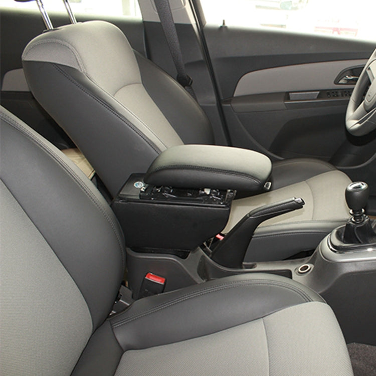 Car ABS Leather Wrapped Armrest Box, Fast Charge USB Holes and Cables for New Fit (Black Line with Air Outlet)(Black) by buy2fix