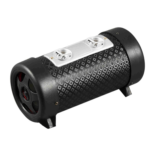4 inch Round Shape Stereo Motorcycle / Car / Household Subwoofer, Built-in Bluetooth, Support TF Card & U Disk Reader, with Remote Control(Black) - Car Amplifiers by buy2fix | Online Shopping UK | buy2fix