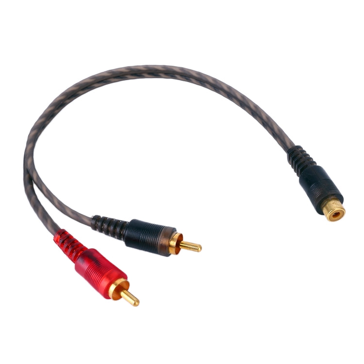 Car AV Audio Video 1 Female to 2 Male Copper Extension Cable Wiring Harness, Cable Length: 26cm - DIY Cables by buy2fix | Online Shopping UK | buy2fix