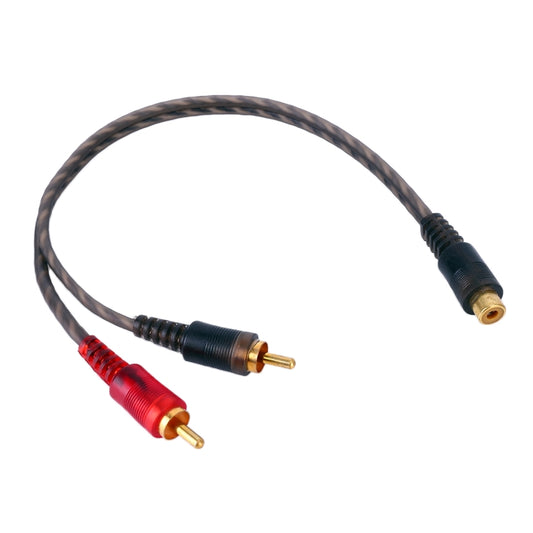 Car AV Audio Video 1 Female to 2 Male Copper Extension Cable Wiring Harness, Cable Length: 26cm - DIY Cables by buy2fix | Online Shopping UK | buy2fix