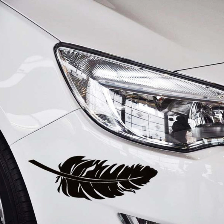 10 PCS Emblem Feather Car Stickers Waterproof Plastic Decal Sticker(Black) by buy2fix