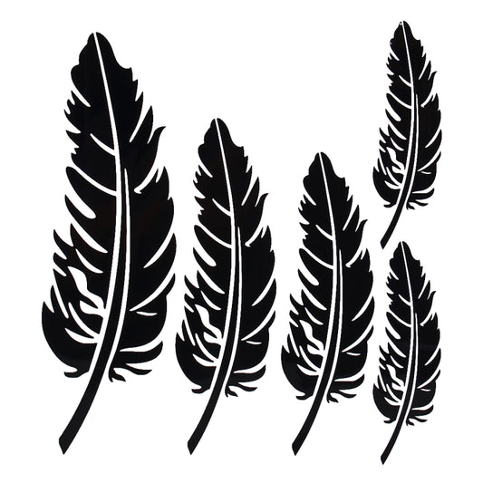 10 PCS Emblem Feather Car Stickers Waterproof Plastic Decal Sticker(Black) by buy2fix