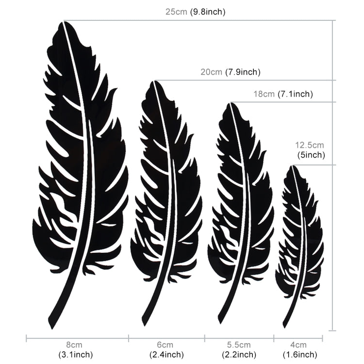 10 PCS Emblem Feather Car Stickers Waterproof Plastic Decal Sticker(Black) by buy2fix