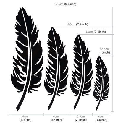 10 PCS Emblem Feather Car Stickers Waterproof Plastic Decal Sticker(Black) by buy2fix