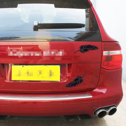 10 PCS Emblem Feather Car Stickers Waterproof Plastic Decal Sticker(Black) by buy2fix