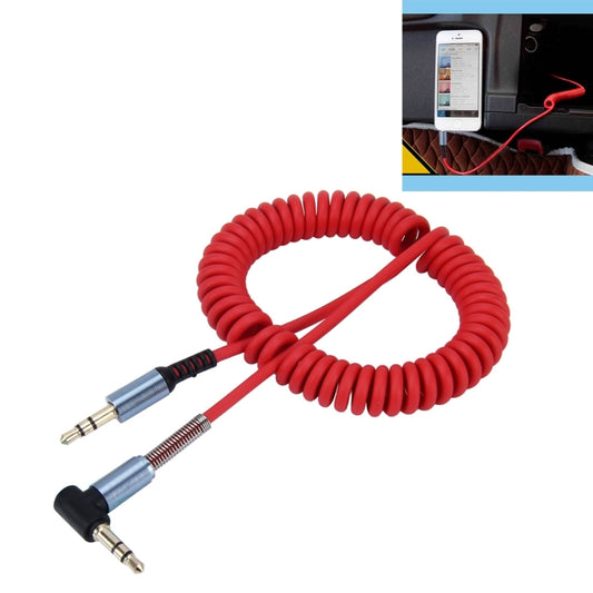 3.5mm 3-pole Male to Male Plug Audio AUX Retractable Coiled Cable, Length: 1.5m(Red) by buy2fix