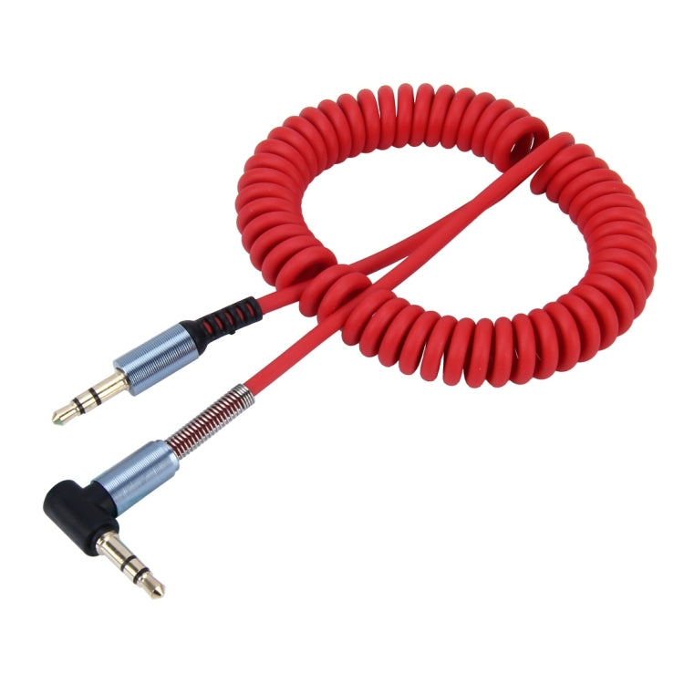 3.5mm 3-pole Male to Male Plug Audio AUX Retractable Coiled Cable, Length: 1.5m(Red) by buy2fix