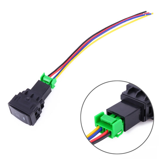 Car Fog Light 5 Pin On-Off Button Switch with Cable for Nissan Sylphy(Green Light) - Car Switches by buy2fix | Online Shopping UK | buy2fix