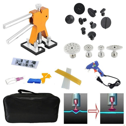 29 in 1 Auto Car Dent Lifter-Glue Puller Aluminium Alloy Tab Bodywork Repair Tools Kit, with 20W Glue Gun, US Plug or EU Plug by buy2fix