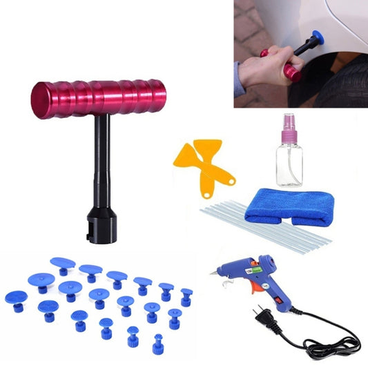 32 in 1 Auto Car Metal PDR Dent Lifter-Glue Puller Tab Hail Removal Paintless Car Dent Repair Tools Kit, with 20W Glue Gun, US Plug or EU Plug - Hand Tool Sets by buy2fix | Online Shopping UK | buy2fix
