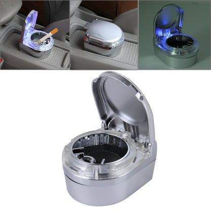 SHUNWEI SD-1201 Mini Portable Car Ashtray Blue LED Light for Dashboard Cigar Cigarette(Silver) by buy2fix