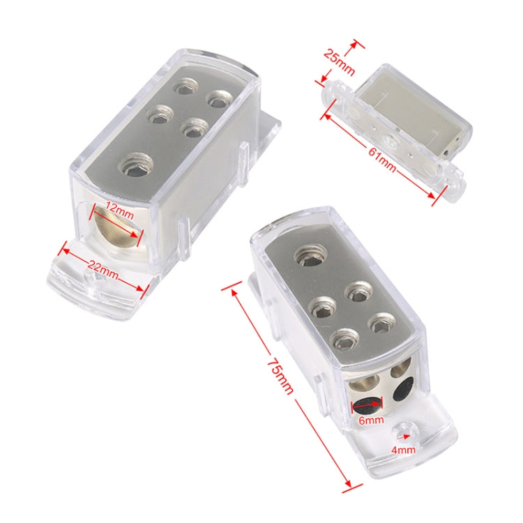 Car Audio Conversion 4GA8GA 4-way Splitter Amplifier Ground Distribution Splitter - Car Amplifiers by buy2fix | Online Shopping UK | buy2fix