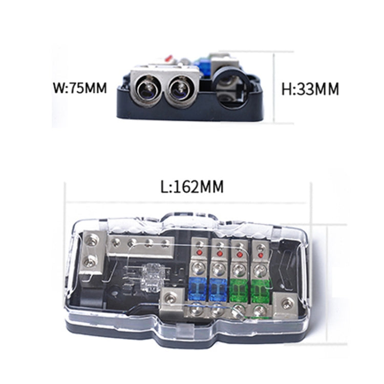 Car Audio Stereo Distribution Block Ground Mini ANL Fuse Block 4 Way Fuse Block 30A 60A 80Amp with LED - Fuse by buy2fix | Online Shopping UK | buy2fix