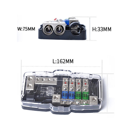 Car Audio Stereo Distribution Block Ground Mini ANL Fuse Block 4 Way Fuse Block 30A 60A 80Amp with LED - Fuse by buy2fix | Online Shopping UK | buy2fix