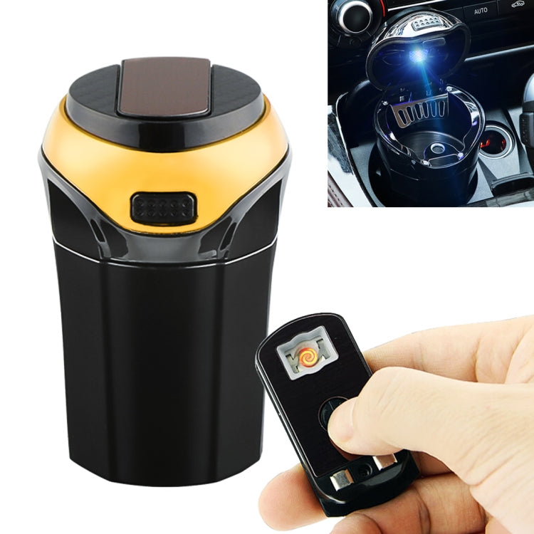 2 in 1 Universal Car Detachable Electronic Cigarette Lighter + Trash Rubbish Bin Ashtray(Gold) by buy2fix