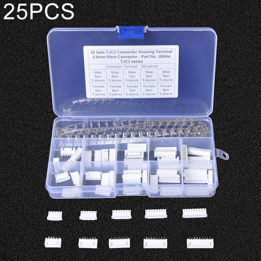 25 Sets TJC3 2.5mm XH 5P 6P 7P 8P 9Pin Male Female Housing Connector with Crimps - Booster Cable & Clip by buy2fix | Online Shopping UK | buy2fix
