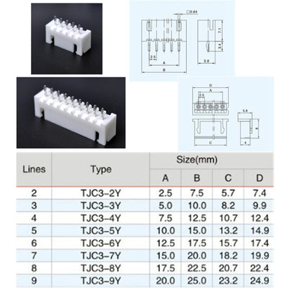 25 Sets TJC3 2.5mm XH 5P 6P 7P 8P 9Pin Male Female Housing Connector with Crimps - Booster Cable & Clip by buy2fix | Online Shopping UK | buy2fix