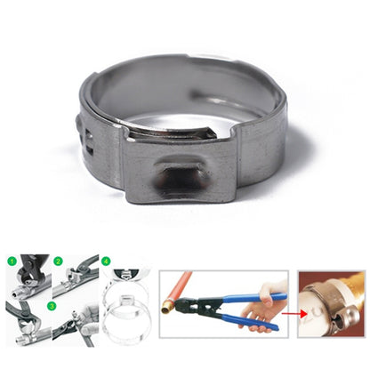 70 PCS Adjustable Single Ear Plus Stainless Steel Hydraulic Hose Clamps O-Clips Pipe Fuel Air, Inside Diameter Range: 5.3-14mm by buy2fix