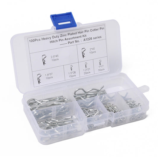 100 PCS Heavy Duty Zinc Plated Cotter R Tractor Clip Pin for Car / Boat / Garages - Booster Cable & Clip by buy2fix | Online Shopping UK | buy2fix