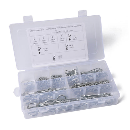 180 PCS Heavy Duty Zinc Plated Cotter R Tractor Clip Pin for Car / Boat / Garages - Booster Cable & Clip by buy2fix | Online Shopping UK | buy2fix