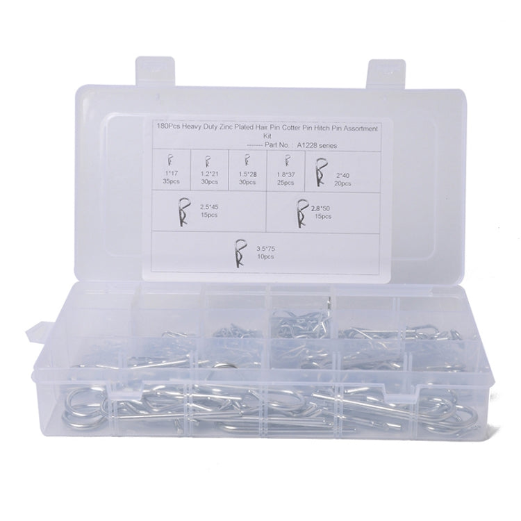 180 PCS Heavy Duty Zinc Plated Cotter R Tractor Clip Pin for Car / Boat / Garages - Booster Cable & Clip by buy2fix | Online Shopping UK | buy2fix