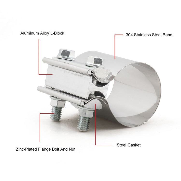 4 inch Car Turbo Exhaust Downpipe Stainless Steel Lap Joint Band Clamp - Booster Cable & Clip by buy2fix | Online Shopping UK | buy2fix