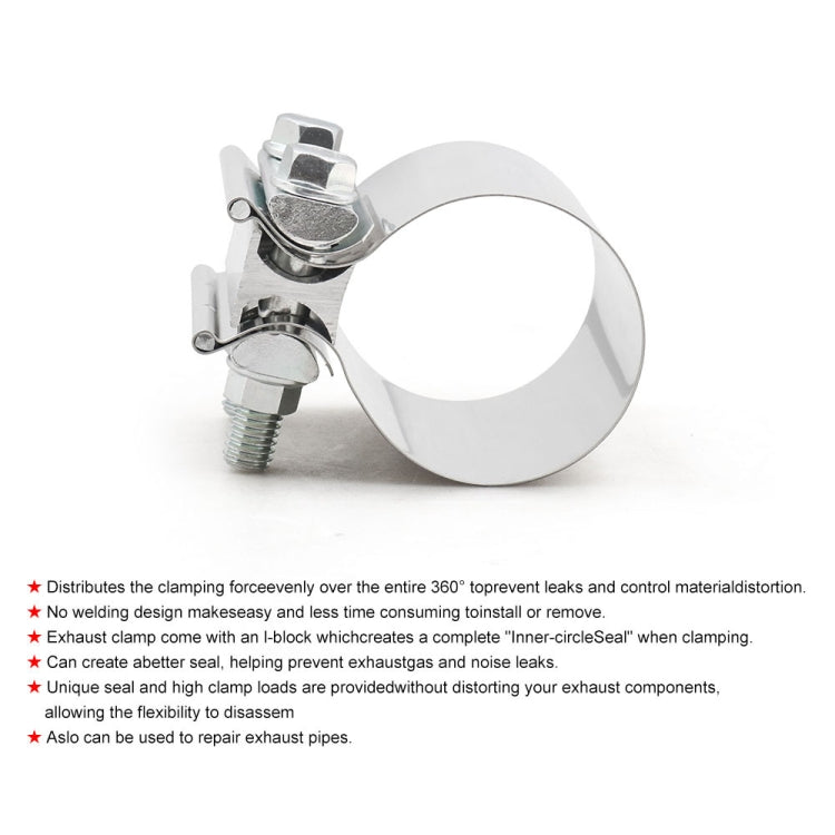 4 inch Car Turbo Exhaust Downpipe Stainless Steel Lap Joint Band Clamp - Booster Cable & Clip by buy2fix | Online Shopping UK | buy2fix