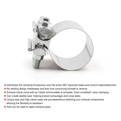 4 inch Car Turbo Exhaust Downpipe Stainless Steel Lap Joint Band Clamp - Booster Cable & Clip by buy2fix | Online Shopping UK | buy2fix