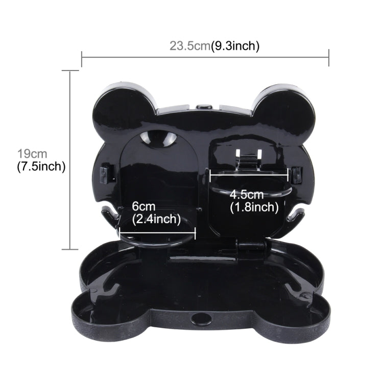 Cartoon Style Foldable Back Car Seat Drink Holder Back Seat Food Tray Storage Organizer Table(Black) by buy2fix