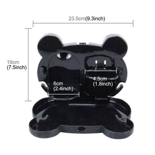 Cartoon Style Foldable Back Car Seat Drink Holder Back Seat Food Tray Storage Organizer Table(Black) by buy2fix