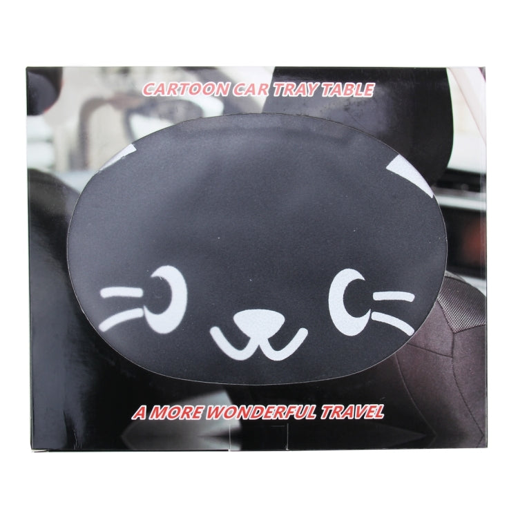 Cartoon Style Foldable Back Car Seat Drink Holder Back Seat Food Tray Storage Organizer Table(Black) by buy2fix