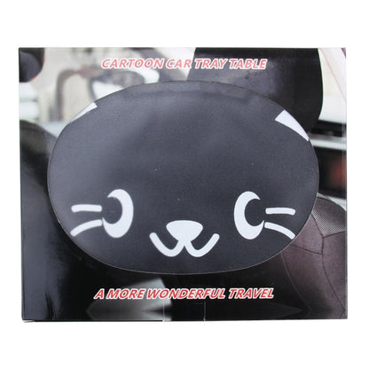 Cartoon Style Foldable Back Car Seat Drink Holder Back Seat Food Tray Storage Organizer Table(Black) by buy2fix