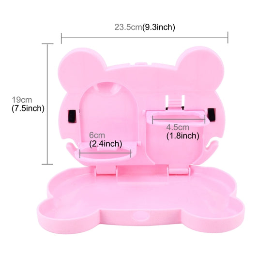 Cartoon Style Foldable Back Car Seat Drink Holder Back Seat Food Tray Storage Organizer Table(Pink) by buy2fix