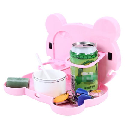 Cartoon Style Foldable Back Car Seat Drink Holder Back Seat Food Tray Storage Organizer Table(Pink) by buy2fix