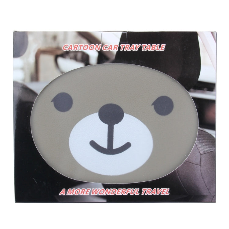 Cartoon Style Foldable Back Car Seat Drink Holder Back Seat Food Tray Storage Organizer Table(Brown) by buy2fix