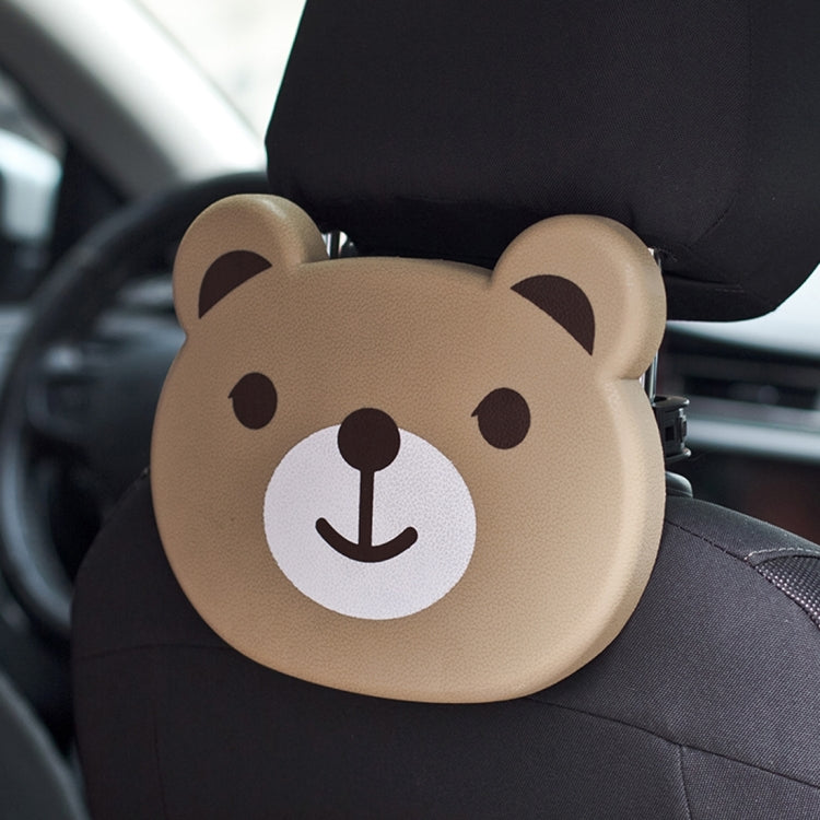 Cartoon Style Foldable Back Car Seat Drink Holder Back Seat Food Tray Storage Organizer Table(Brown) by buy2fix