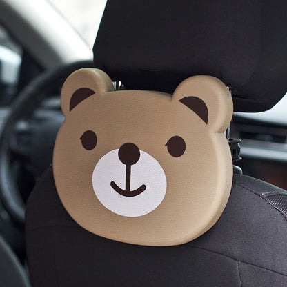 Cartoon Style Foldable Back Car Seat Drink Holder Back Seat Food Tray Storage Organizer Table(Brown) by buy2fix